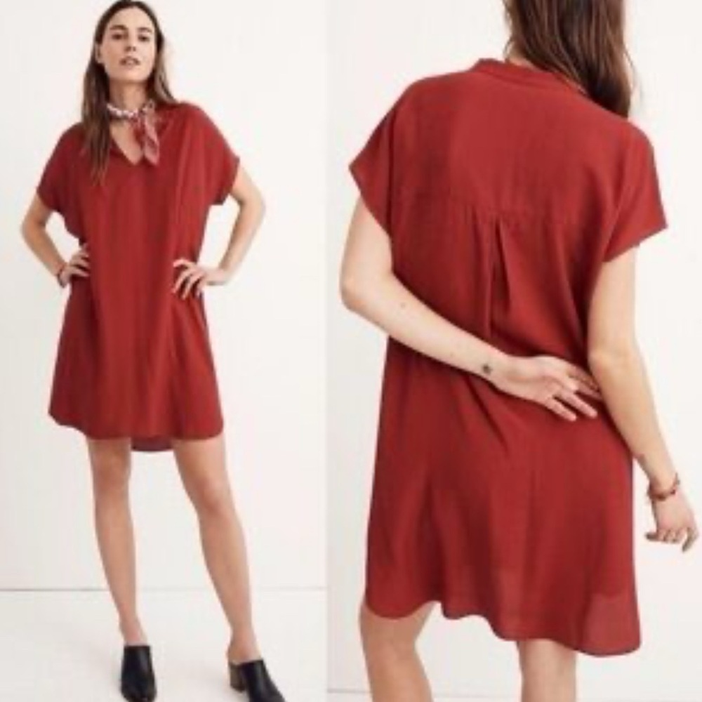 Madewell Terracotta Mini Dress Size M - Picture 3 of 9